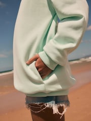 Aqua Blue Relaxed Fit Essentials Longline Sweatshirt - Image 3 of 7