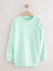 Aqua Blue Relaxed Fit Essentials Longline Sweatshirt - Image 5 of 7