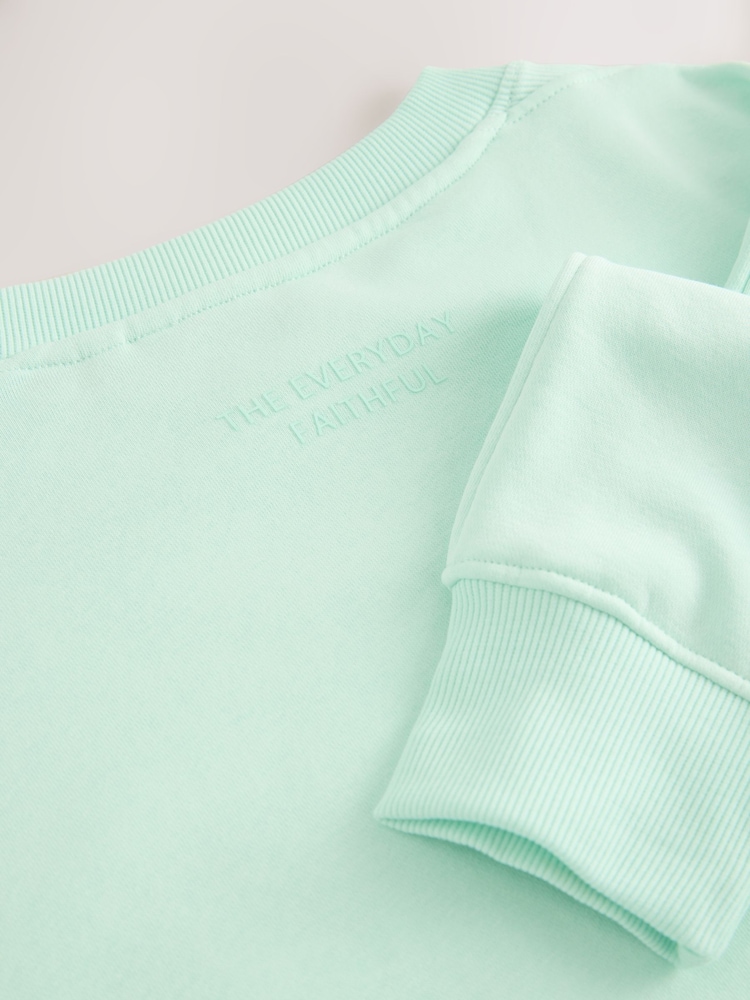 Aqua Blue Relaxed Fit Essentials Longline Sweatshirt - Image 7 of 7