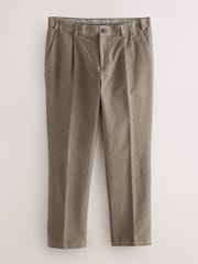 Marrón seta - Regular Fit Smart Signature Emmetex Moleskin Italian Fabric Chino Trousers - Imagen 1 de 6