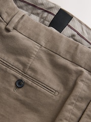 Marrón seta - Regular Fit Smart Signature Emmetex Moleskin Italian Fabric Chino Trousers - Imagen 3 de 6