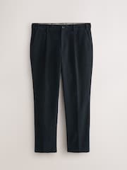 Navy - Regular Fit Smart Signature Emmetex Moleskin Italian Fabric Chino Trousers - Image 1 of 4