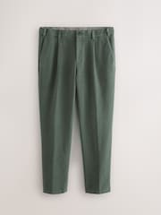 Verde salvia - Regular Fit Smart Signature Emmetex Moleskin Italian Fabric Chino Trousers - Imagen 1 de 4