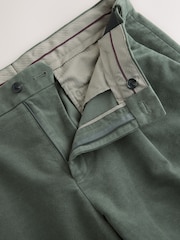Verde salvia - Regular Fit Smart Signature Emmetex Moleskin Italian Fabric Chino Trousers - Imagen 2 de 4