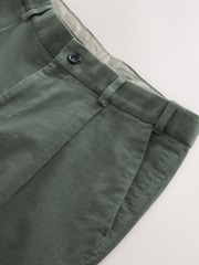 Verde salvia - Regular Fit Smart Signature Emmetex Moleskin Italian Fabric Chino Trousers - Imagen 3 de 4