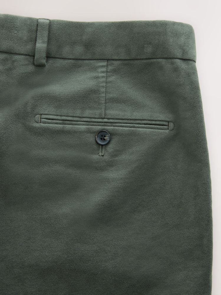 Verde salvia - Regular Fit Smart Signature Emmetex Moleskin Italian Fabric Chino Trousers - Imagen 4 de 4