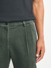 Salbeigrün - Regular Fit Smart Signature Emmetex Moleskin Italian Fabric Chino Trousers - Bild 5 von 9