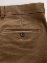 Tan Brown - Regular Fit Smart Signature Emmetex Moleskin Italian Fabric Chino Trousers - Image 10 of 11