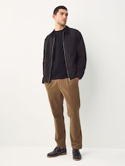 Tan Brown - Regular Fit Smart Signature Emmetex Moleskin Italian Fabric Chino Trousers - Image 2 of 11