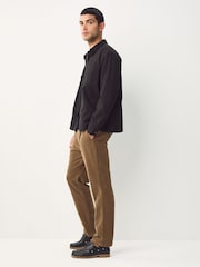 Tan Brown - Regular Fit Smart Signature Emmetex Moleskin Italian Fabric Chino Trousers - Image 4 of 11