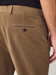 Tan Brown - Regular Fit Smart Signature Emmetex Moleskin Italian Fabric Chino Trousers - Image 6 of 11