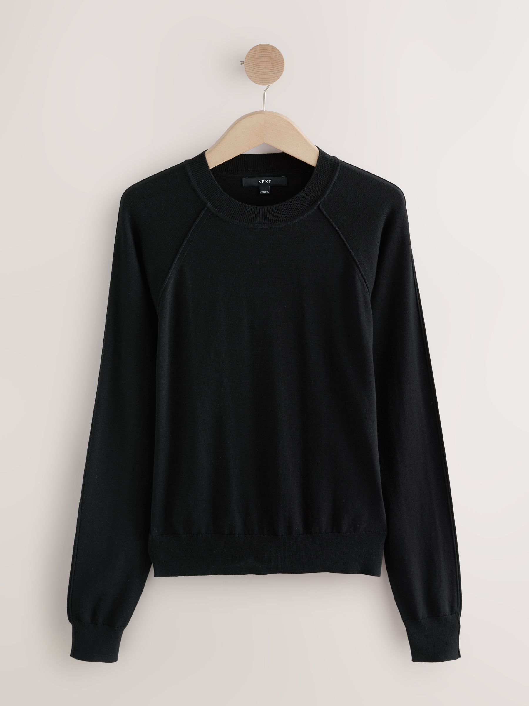 Buy Black Soft Touch Crew Neck Cotton Rich Jumper from Next USA