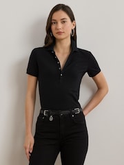 Lauren Ralph Lauren Piqué Crest Logo Polo Shirt - Image 1 of 7
