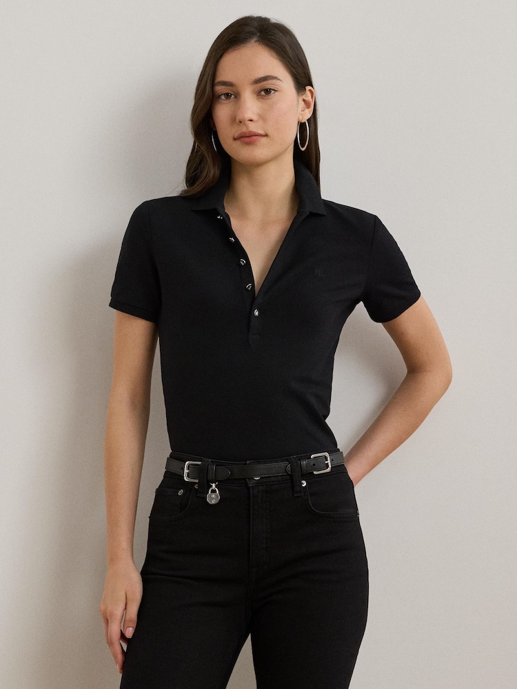 Lauren Ralph Lauren Piqué Crest Logo Polo Shirt - Image 1 of 7