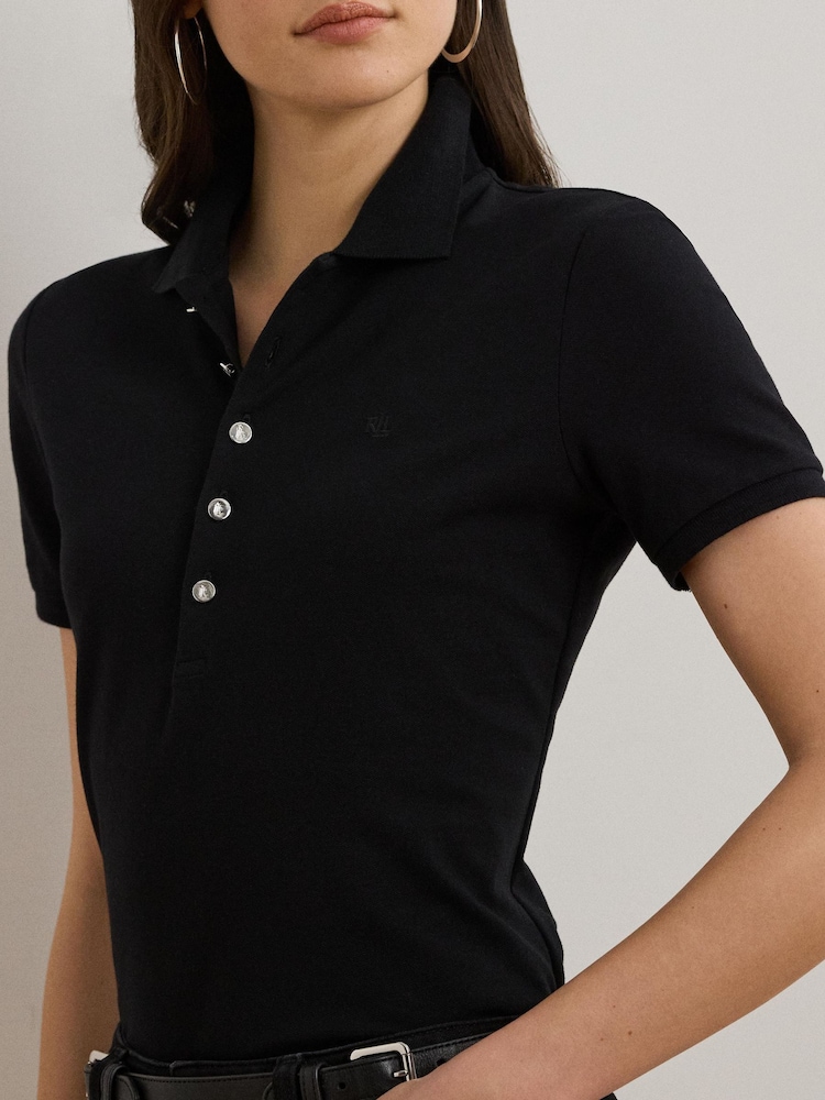 Lauren Ralph Lauren Piqué Crest Logo Polo Shirt - Image 5 of 7