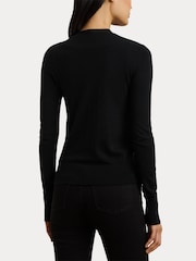 črna - Lauren Ralph Lauren Denzel z gumbi po celotni dolžini Knit pletena jopa - Slika 3 iz 6