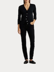 črna - Lauren Ralph Lauren Denzel z gumbi po celotni dolžini Knit pletena jopa - Slika 4 iz 6