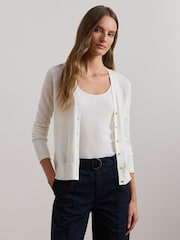 Bela - Lauren Ralph Lauren Denzel z gumbi po celotni dolžini Knit pletena jopa - Slika 1 iz 8