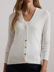 Bela - Lauren Ralph Lauren Denzel z gumbi po celotni dolžini Knit pletena jopa - Slika 5 iz 8