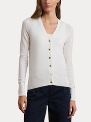 Bela - Lauren Ralph Lauren Denzel z gumbi po celotni dolžini Knit pletena jopa - Slika 7 iz 8