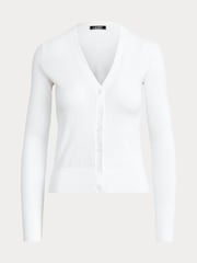 Bela - Lauren Ralph Lauren Denzel z gumbi po celotni dolžini Knit pletena jopa - Slika 8 iz 8
