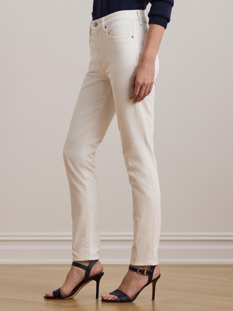 Lauren Ralph Lauren High Rise Skinny Ankle Stretch Denim Jeans - Image 3 of 9