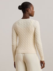Lauren Ralph Lauren Ralhan Cable Knit Crest Logo Cardigan - Image 3 of 8