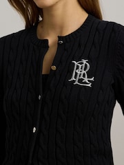 Черный - Кардиган с узором "косичка" и логотипом Lauren Ralph Lauren Ralhan - Image 5 of 6
