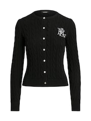 Черный - Кардиган с узором "косичка" и логотипом Lauren Ralph Lauren Ralhan - Image 6 of 6