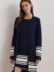 Lauren Ralph Lauren Curve Jabret Nautical Long Knit Cardigan - Image 10 of 10