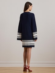 Lauren Ralph Lauren Curve Jabret Nautical Long Knit Cardigan - Image 3 of 10