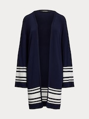 Lauren Ralph Lauren Curve Jabret Nautical Long Knit Cardigan - Image 8 of 10