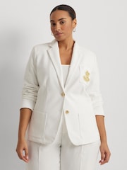Lauren Ralph Lauren Curve Anfisa Crest Logo Blazer Jacket - Image 1 of 6