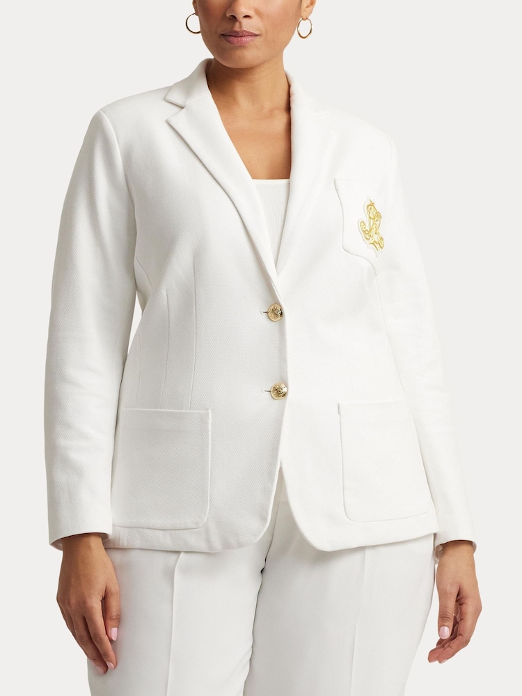 Lauren Ralph Lauren Curve Anfisa Crest Logo Blazer Jacket - Image 6 of 6