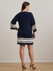 Lauren Ralph Lauren Curve Jabret Nautical Long Knit Cardigan - Image 3 of 5