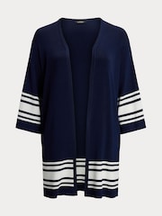 Lauren Ralph Lauren Curve Jabret Nautical Long Knit Cardigan - Image 5 of 5
