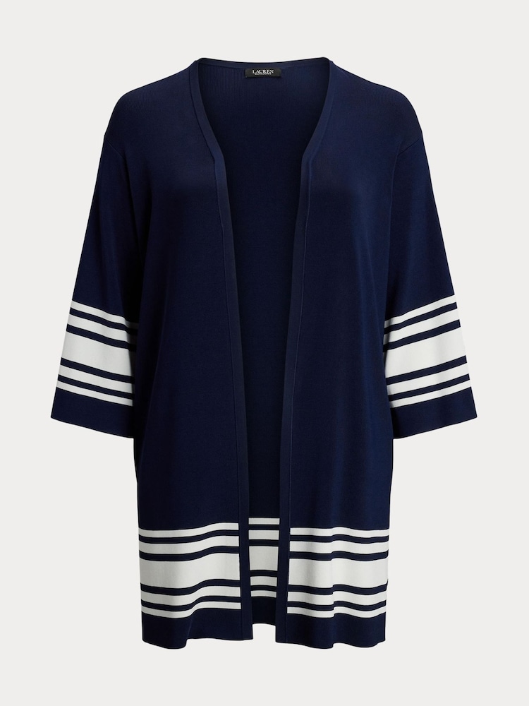 Lauren Ralph Lauren Curve Jabret Nautical Long Knit Cardigan - Image 5 of 5