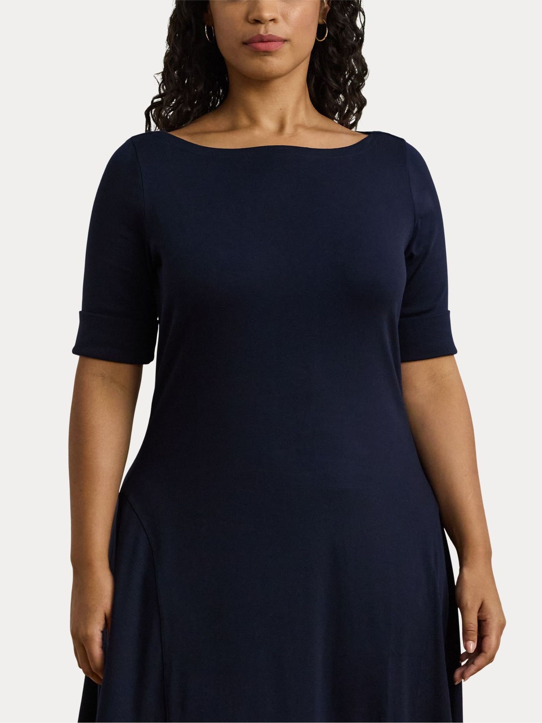 Ralph Lauren☆MUNZIE JERSEY DRESS フレアドレス【UK発】 Lauren Ralph Lauren MUNZIE STRETCH COTTON MIDI DRESS