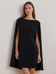 Lauren Ralph Lauren Petra Cape Georgette Cocktail Mini Dress - Image 1 of 8