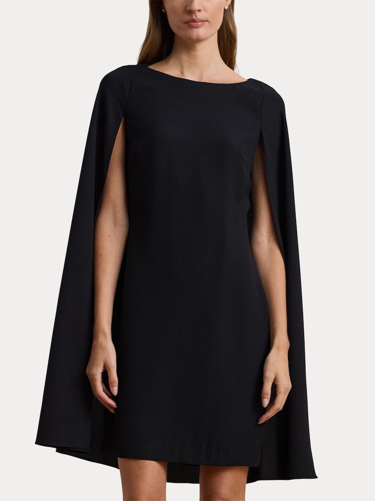 white christmas dresses RALPH LAUREN Black Label Size M Black Viscose 3/4 Dress – Sui Generis  Designer Consignment main image 0