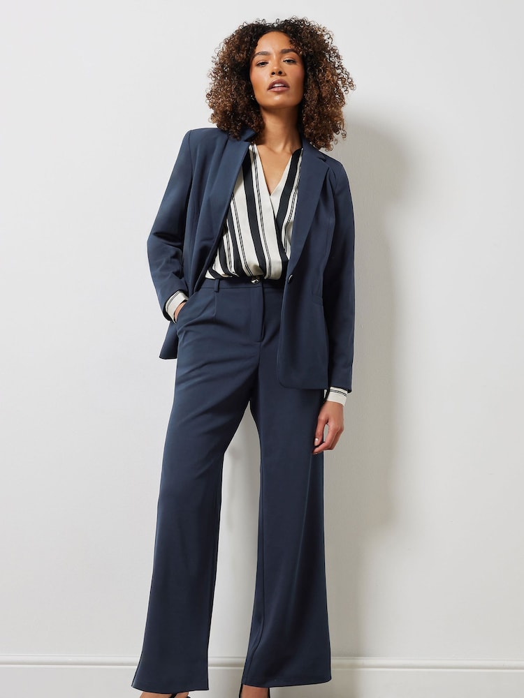 M&Co Blue Scuba Wide Leg Trousers - Image 2 of 5