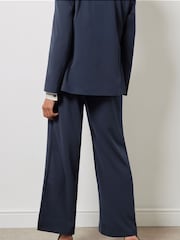 M&Co Blue Scuba Wide Leg Trousers - Image 3 of 5