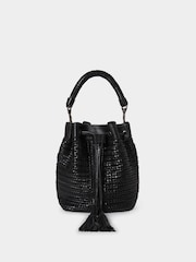 Osprey London The Lima Leather Bucket Black Bag - Image 2 of 6