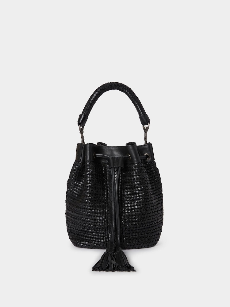 Osprey London The Lima Leather Bucket Black Bag - Image 2 of 6