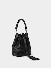 Osprey London The Lima Leather Bucket Black Bag - Image 3 of 6