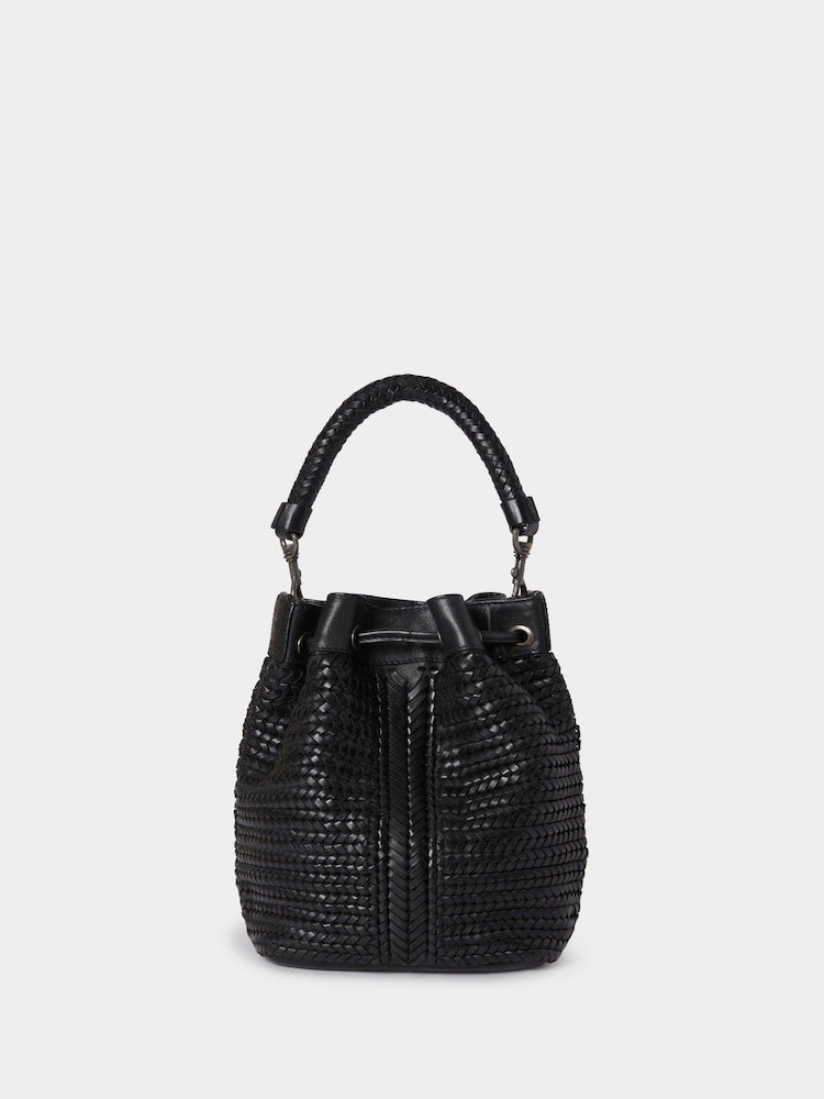 Osprey London The Lima Leather Bucket Black Bag - Image 4 of 6