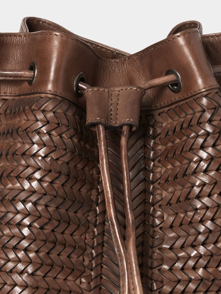 Osprey London The Lima Leather Bucket Brown Bag - Image 6 of 6