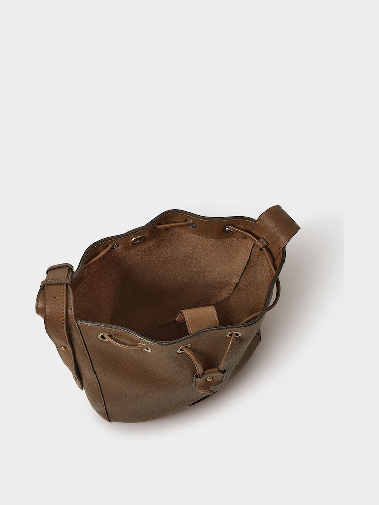 Buy Osprey London The Monterrey Leather Bucket Brown Bag from the