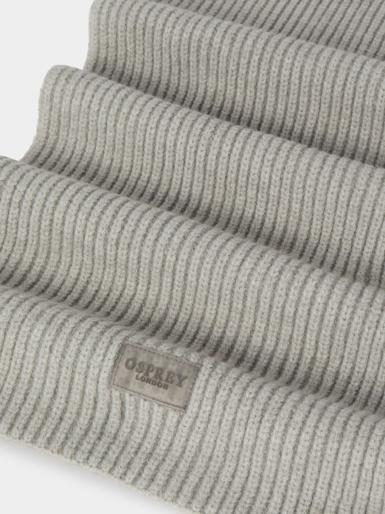 Osprey London Grey Ribbed Scarf - Image 3 of 3