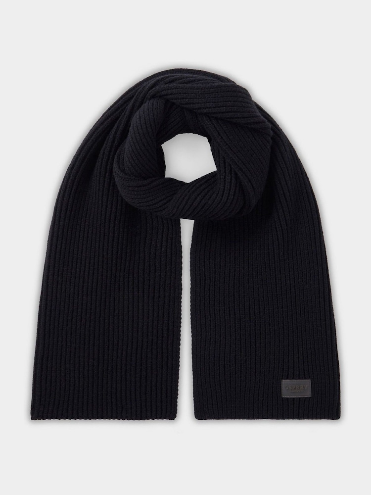 Osprey London Ribbed Black Scarf - Image 1 of 2